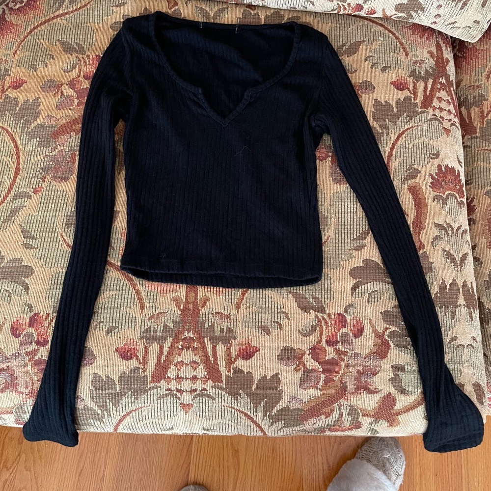 Outfitbook Black Ribbed Longsleeve
